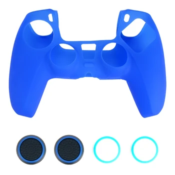 

Controller Case Accessories Easy Install Dustproof Soft Gamepad Silicone Protective With 4 Thumb Grip Caps For PlayStation 5