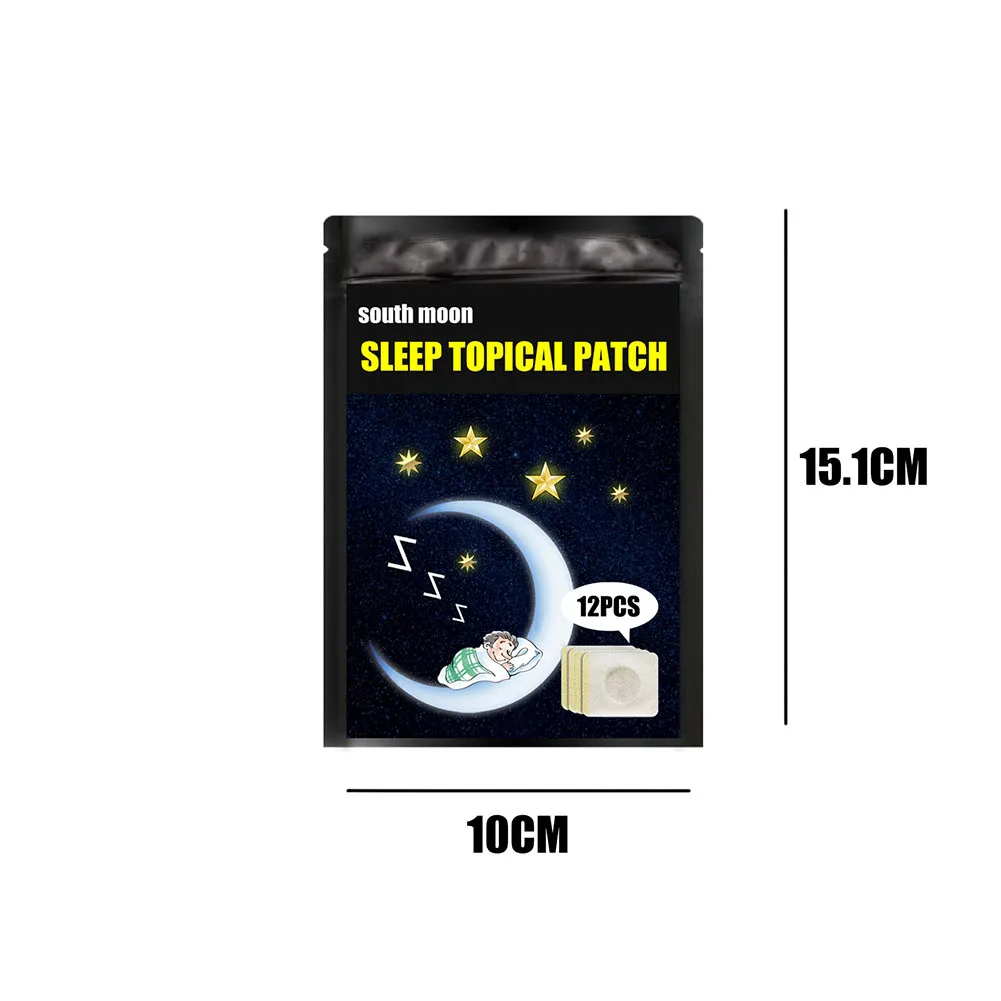 12pcs/pack Promote Sleep Patches Natural Herbal Medical Sleep Stickers Relieving Stress Anxiety for Men Women Body Care Products 6