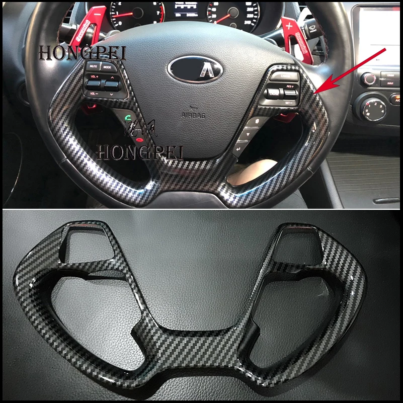 Чехол рулевого колеса автомобиля рамка отделка вставка наклейка для KIA Cerato K3 Forte
