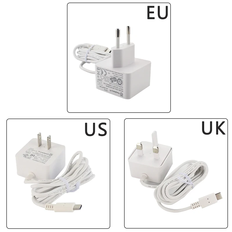 Original Raspberry Pi 4 Official USB-C Power Supply 5.1V 3A White Power Charger Power Adapter for Raspberry Pi 4 Model B