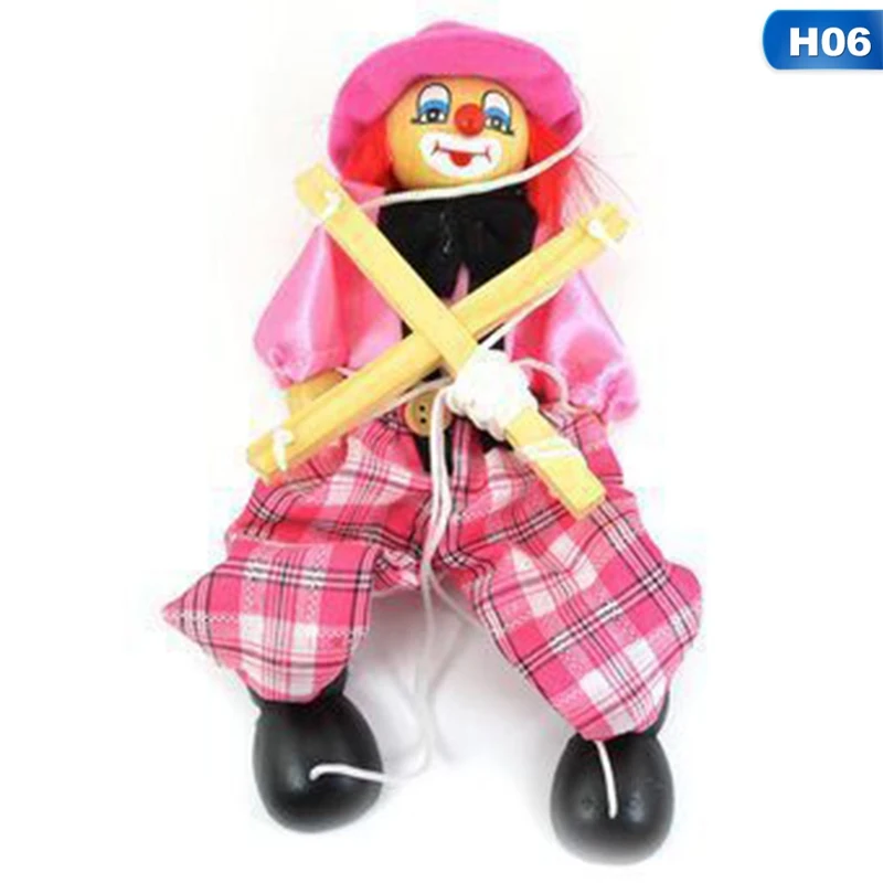 Забавный винтажный цветной кукольный клоун, деревянная марионетка, игрушки ручной работы, кукла для совместного использования, подарки для детей