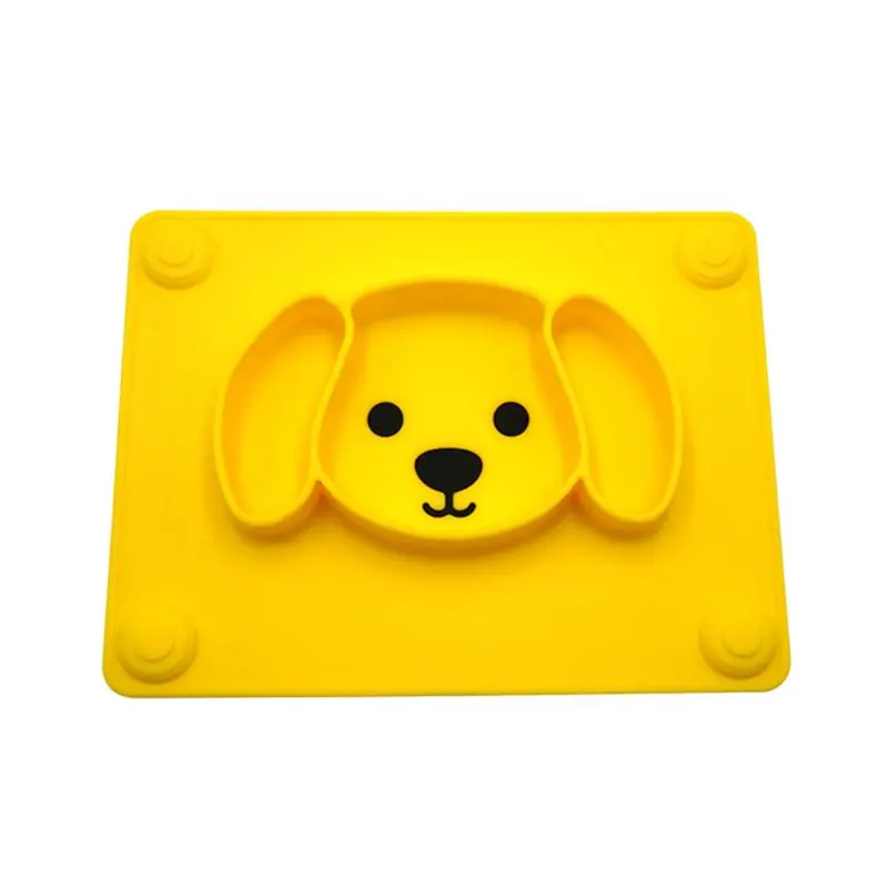 Силиконовая присоска для кормления ребенка, нескользящая пластина, легко чистится, H37A - Цвет: Цвет: желтый