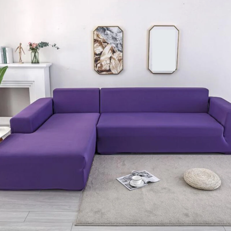 Purple Эластичный чехол для дивана, все включено, защитный чехол для дивана для гостиной, секционный чехол для дивана, эластичный чехол для дивана - Цвет: Purple
