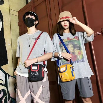 

2020 Women Nylon Bag Style Harajuku Style Contrast Color Small Bag Korean Style Fashionable Casual Messenger Shoulder Bags