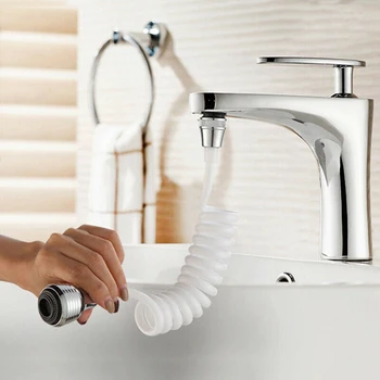 

360 Degree Adjustable Hose Flexible Faucet Extended Sprayer Sink Tap Diffuser Rotatable Filter Sprayer Faucet Nozzle Shower Bath