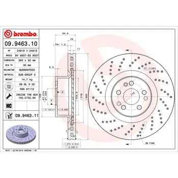 

Disc brake front perforated MB C215/W220 5.5-6.3 AMG