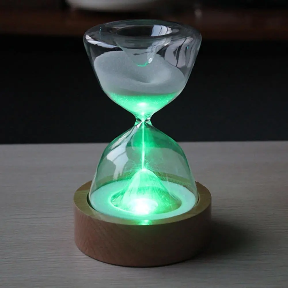 Ampulheta de Vidro Ajudante com Controle Remoto para Presentes Decoração da Sua Luzes Temporizador Areia Vidro Noite Luz Sono Aniversário Natal Casa Led 6 Luzes noturnas