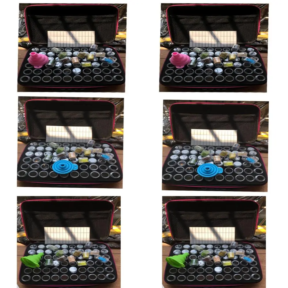 

Diamond Painting Accessories Diamond Embroidery Bead Storage Bottle Multi-function Handbag 60 Slots Tools Kits