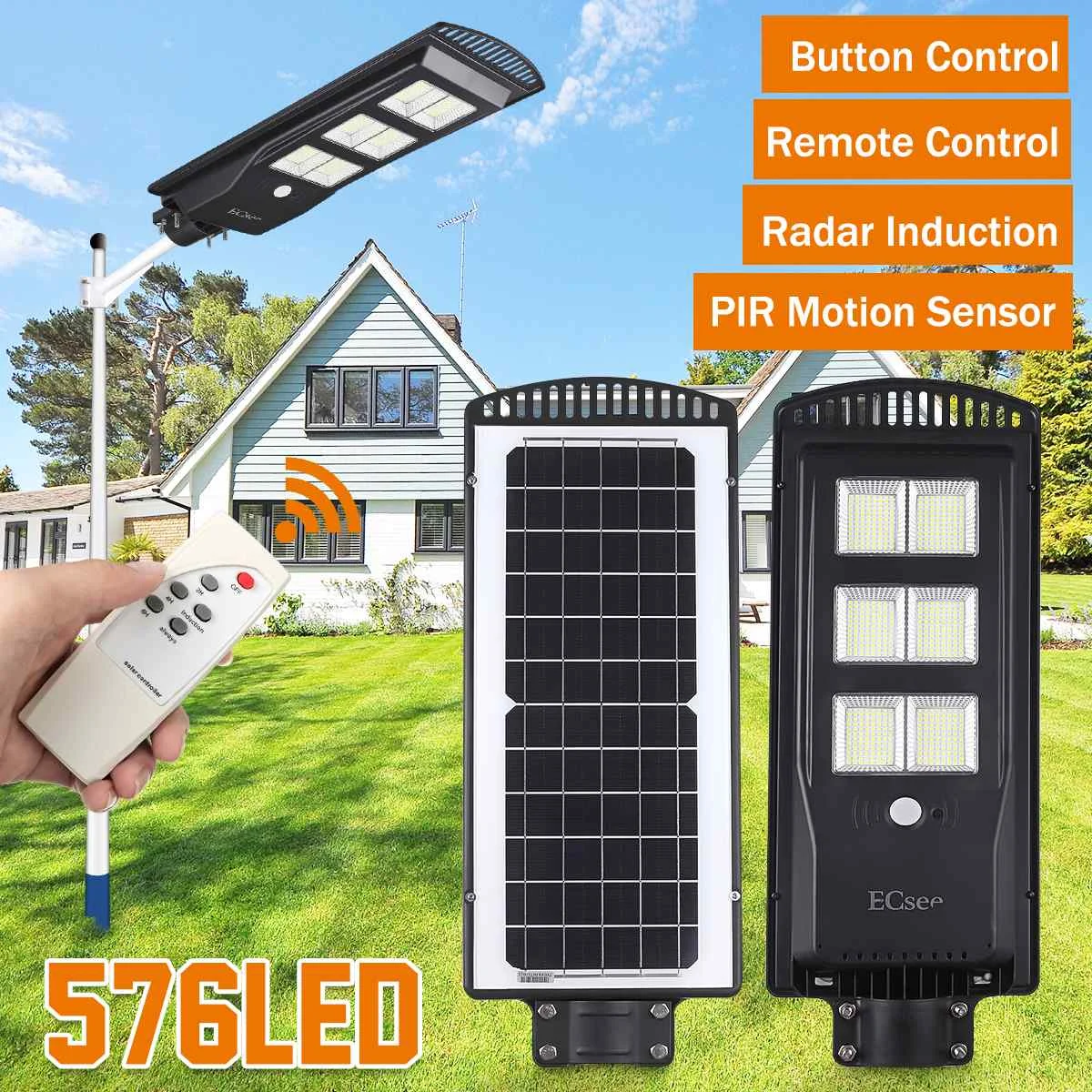 240W LED Zonne-straat Licht IP65 Waterdichte Plaza Outdoor Verlichting met Afstandsbediening Tuin 2835smd Solar Wandlamp