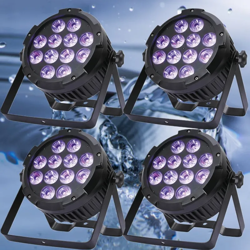 

4pcs/ Outdoor 12X18W RGBWA+UV waterproof led Par Light, IP65 LED PAR DMX LED wash light DJ equipment disco light