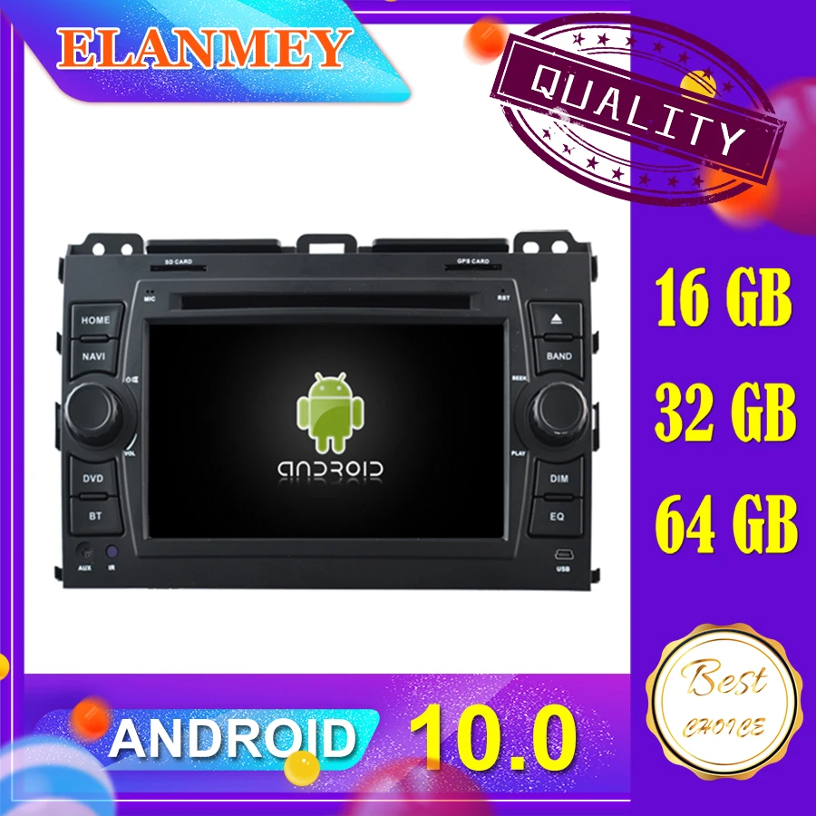 Новейшая автомобильная Android 10,0 аудио-видео система подходит для TOYOTA PRADO 2006-2010 автомобильная навигация радио мультимедиа сохранить DVD Функция