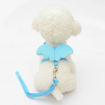 

Pet Adjustable Harness Traction Rope with Angel Wings, Dog Chest Straps Puppy Cats Leashes Collars