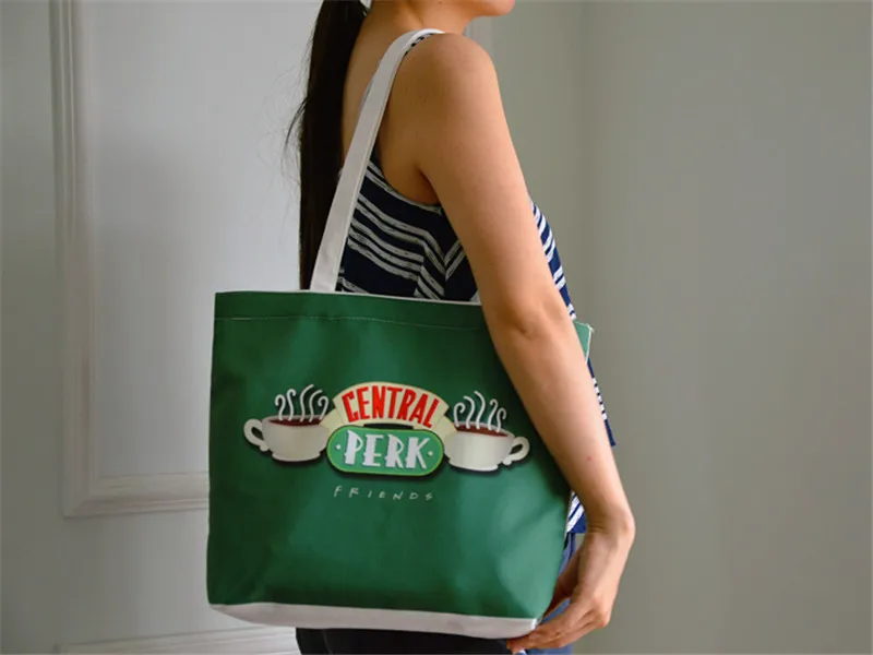 ТВ серии друзья Central perk тканевая сумка через плечо Neverfull хозяйственные сумки милая Наплечная Сумка с Для женщин Подарки Хэллоуин Косплэй