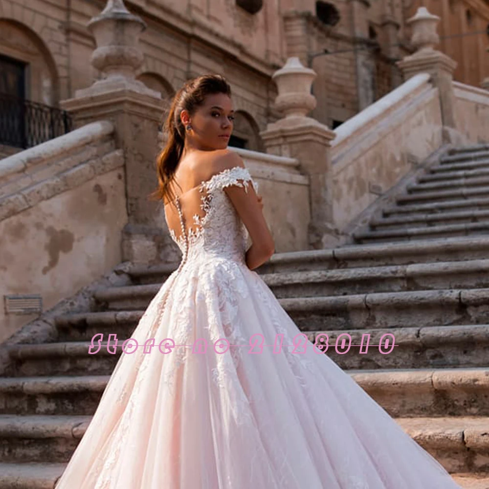 Принцесса свадебные платья Бохо Vestido De Casamento короткий рукав Кружевная аппликация украшенная бисером Свадебные платья «горный хрусталь»