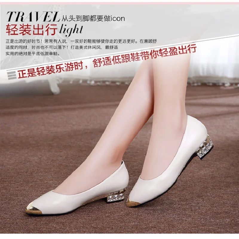 Новинка 2019 года сезон весна осень женские Кожаные полуботинки на низком каблуке