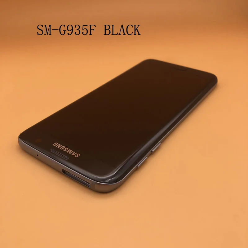 Без ожога-тени 5,5 супер AMOLED ЖК-дисплей для samsung Galaxy S7 edge G935 G935F G935FD lcd s экран дигитайзер сенсорная рамка - Цвет: G935F FRAME BLACK