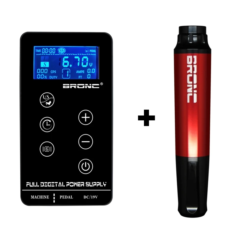 Red Kit Bronc татуировки ручка машина швейцарский мотор роторный картридж татуировки машина с Bronc татуировки Мощность татуировки комплект - Цвет: Red Kit