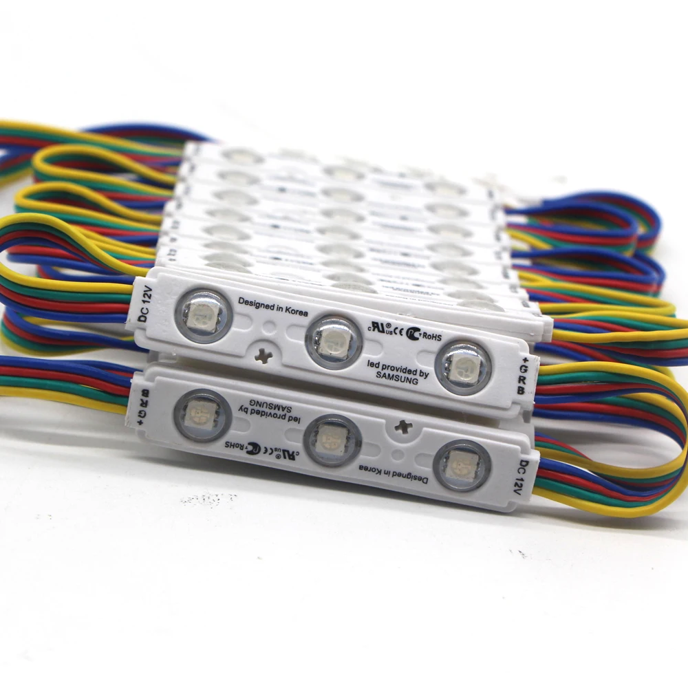 Chip RGB LED Module injection lens 5050 Super Bright Advertising Light Changeable color Waterproof Sign Backlight 20pcs led module led modules led light