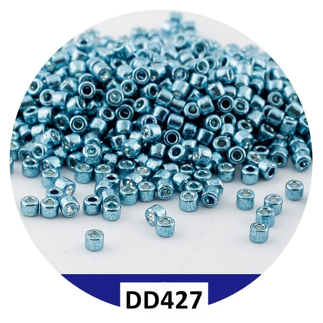 600Pcs 2mm Miyuki Delica Beads Japan Bronze Glass Beads Bohemia Style Metallic Seedbeads For DIY Jewelry Making Bracele Earring DD427 Light Blue