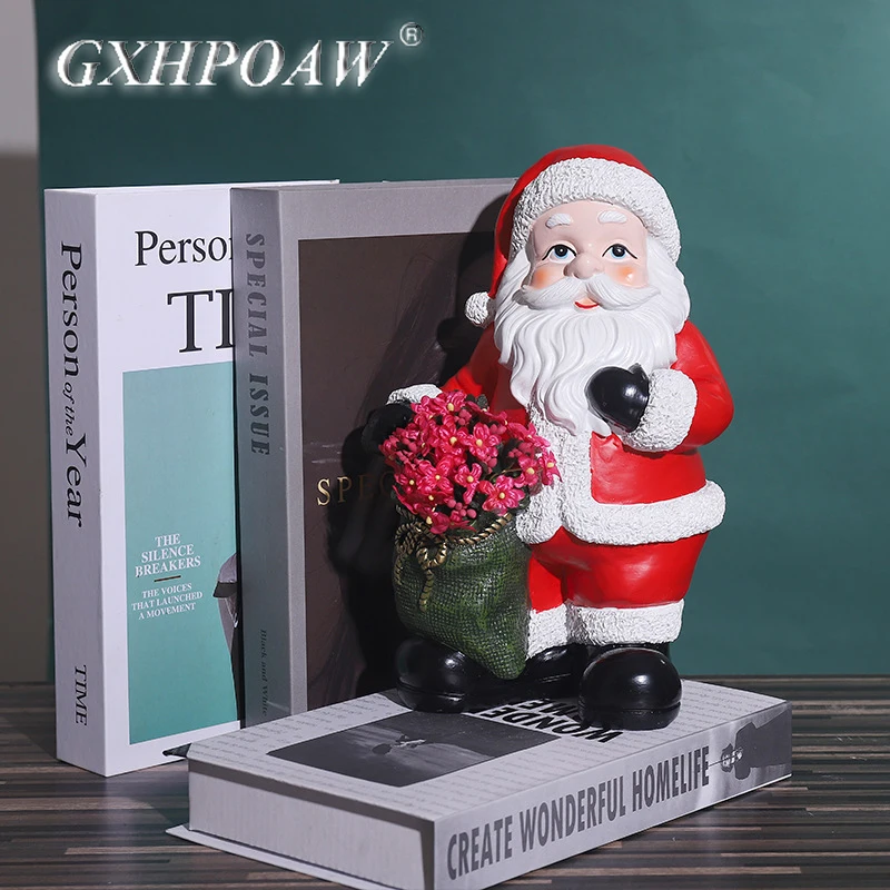 Cartoons Santa Claus Resin Flower Pot Creativity Exquisite Halloween Old Man Design Vase Home Craft Decorations Art Ornaments | Дом и сад