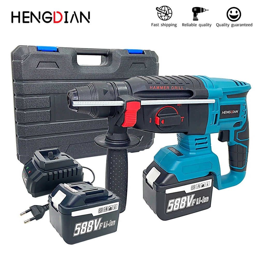 21V Makita Cordless Hammer Brushless Hammer Drill with Depth Ruler/Battery 360 degree Rotating Handle