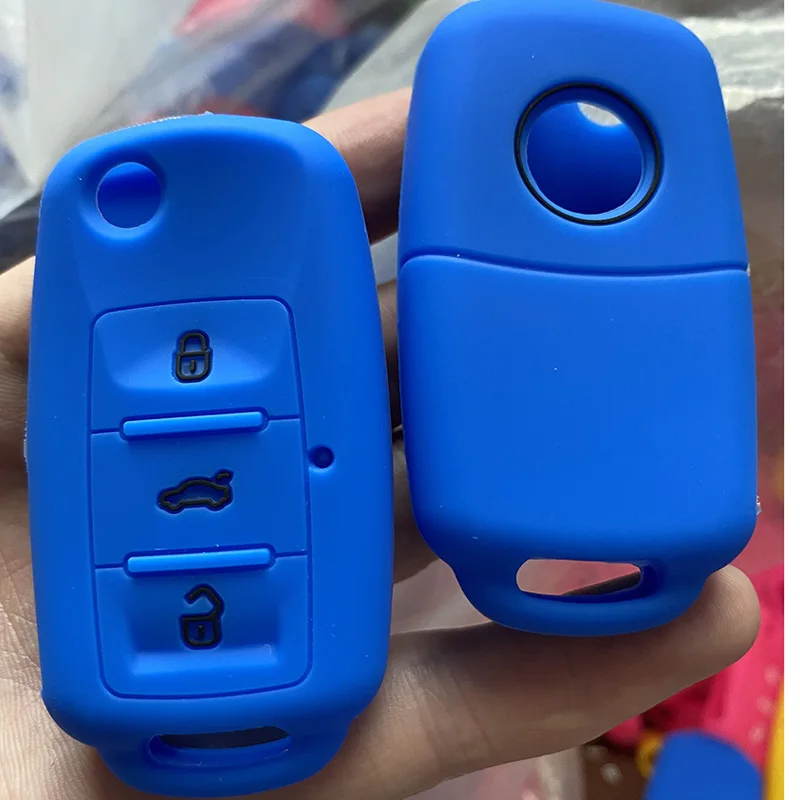 Ontto Cover Portachiavi Per Volkswagen - Custodia In ABS E Silicone Per VW Golf, Jetta, Passat, Beetle (1998-2011) - Blu
