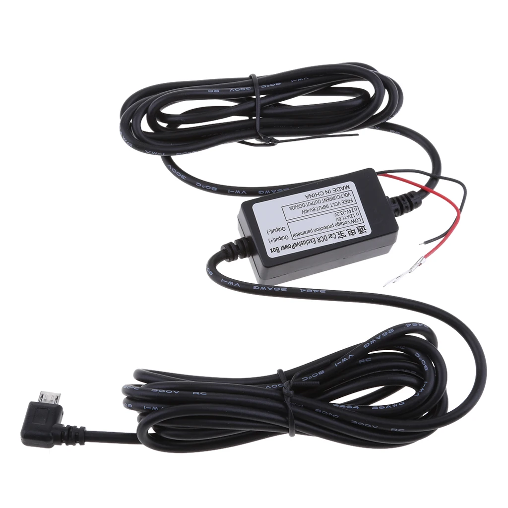 Hard Cable Hidden Wiring 5V 2.1A Mini USB Car Charger Power Supply Adapter Inverter Converter DC 12V to DC 5V (Mini USB)