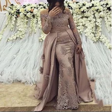 Сексуальное бальное платье с аппликацией, вечерние платья, простое сатиновое платье в пол с длинным рукавом и вырезом лодочкой, платье для выпускного вечера, robe de soiree