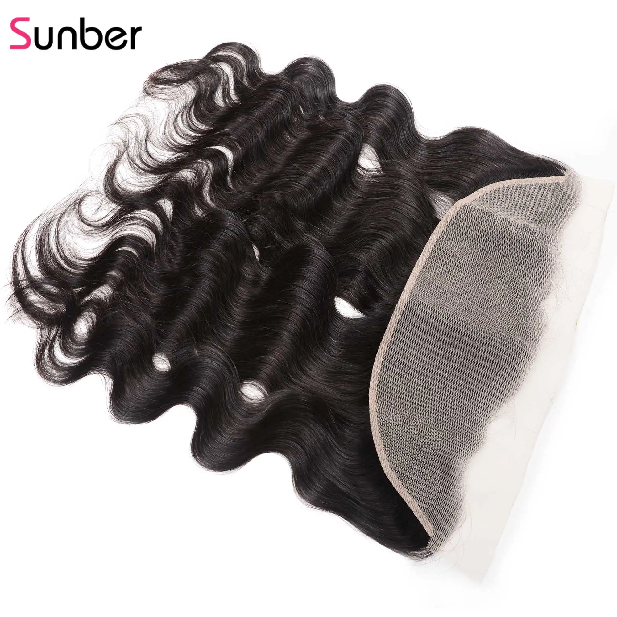 Sunber Hair 13x4 прозрачное фронтальное закрытие с объемной волной пряди перуанские натуральные кудрявые пучки волос с фронтальной remy hair