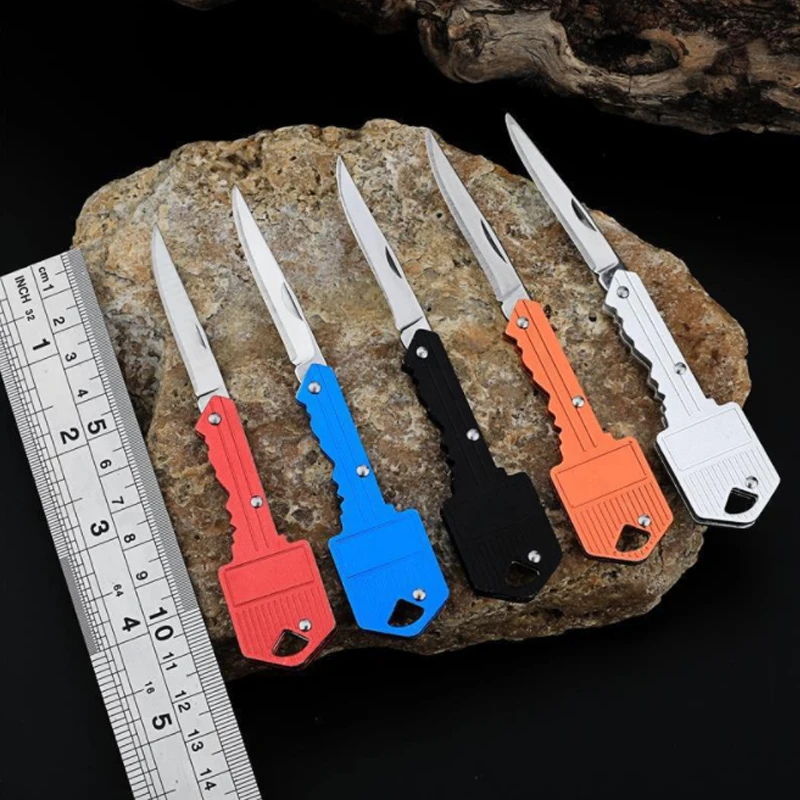 EDC Mini Keyring Key Knife Multi Fruit Blade Keychain Fold Pocket Box Package Camp Peeler Outdoor Letter Open Peeling Survive |