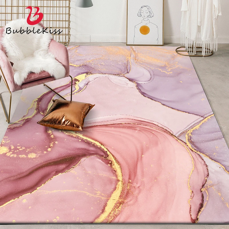 Bubble Kiss Fashion Pink Rug for Living Room Nordic Style Abstract Pattern Carpet Home Kids Decor Customized Mat | Дом и сад