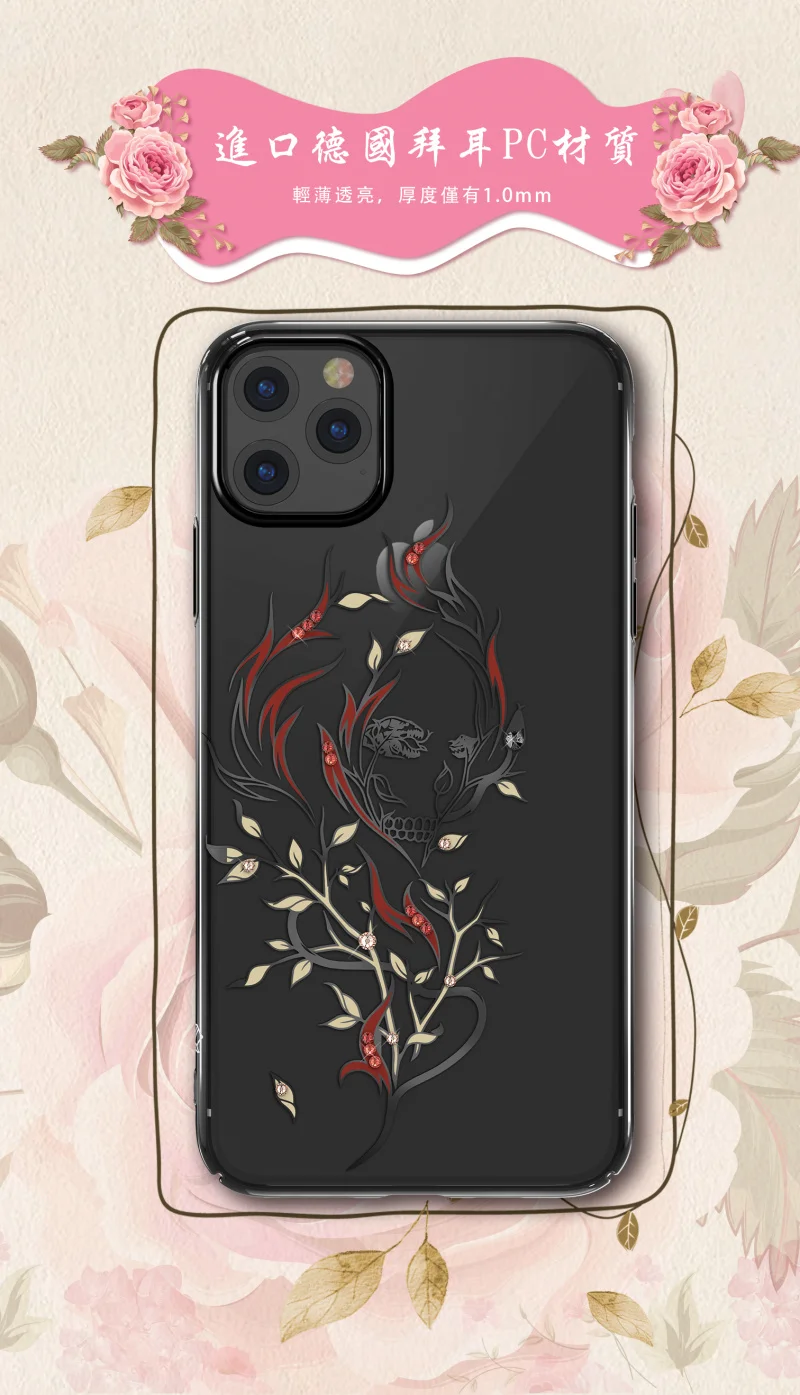Блестящий противоударный чехол с кристаллами розы для iPhone 11/Pro/Max Kingxbar, роскошный Твердый чехол с покрытием, чехол с бриллиантами для iPhone 11 Pro Max