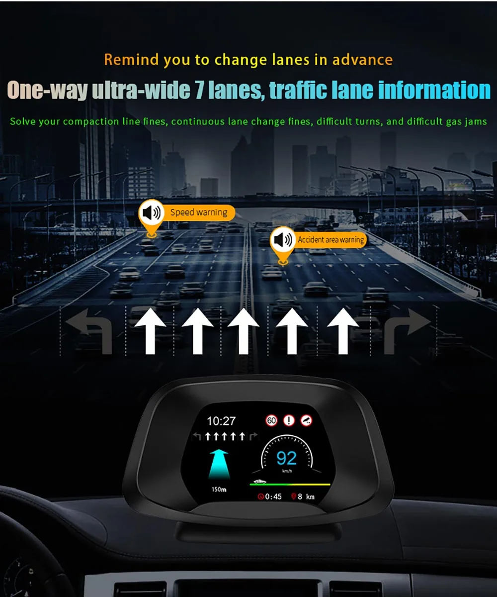 US $69.99 Automobile Modification Obd2 Diagnostic Tools Faulty Code Clear OverSpeed Alarm Car Hud Head Up Display With Live Navigation