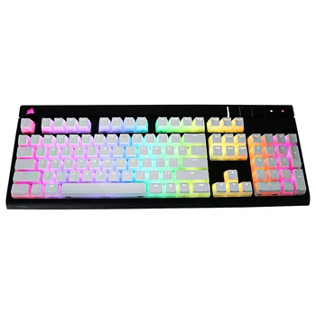 

pudding pbt Doubleshot keycap oem Profile Backlight Keycaps milk White TKL 108Razer Corsair STRAFE K65 K70 Logitech G710+Key cap