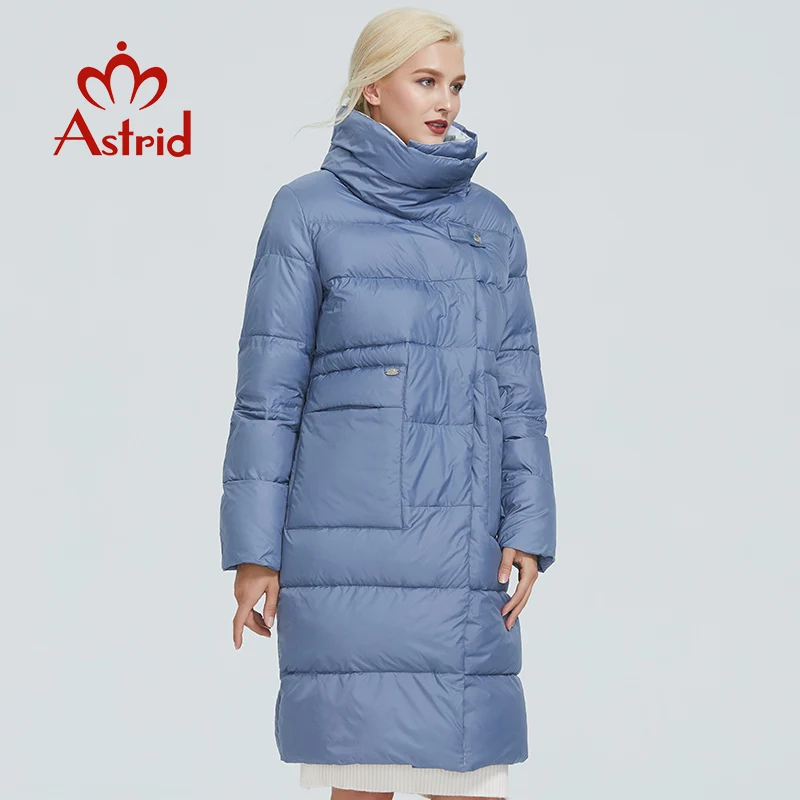 Женская длинная куртка Astrid теплая хлопковая парка контрастных цветов с