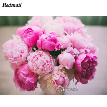 

DIY Diamond Painting Cross Stitch Kit Full Diamond Embroidery 5D Mosaic Home Decor Peony,Pink,Petals,Bouquet,Flowers EE457