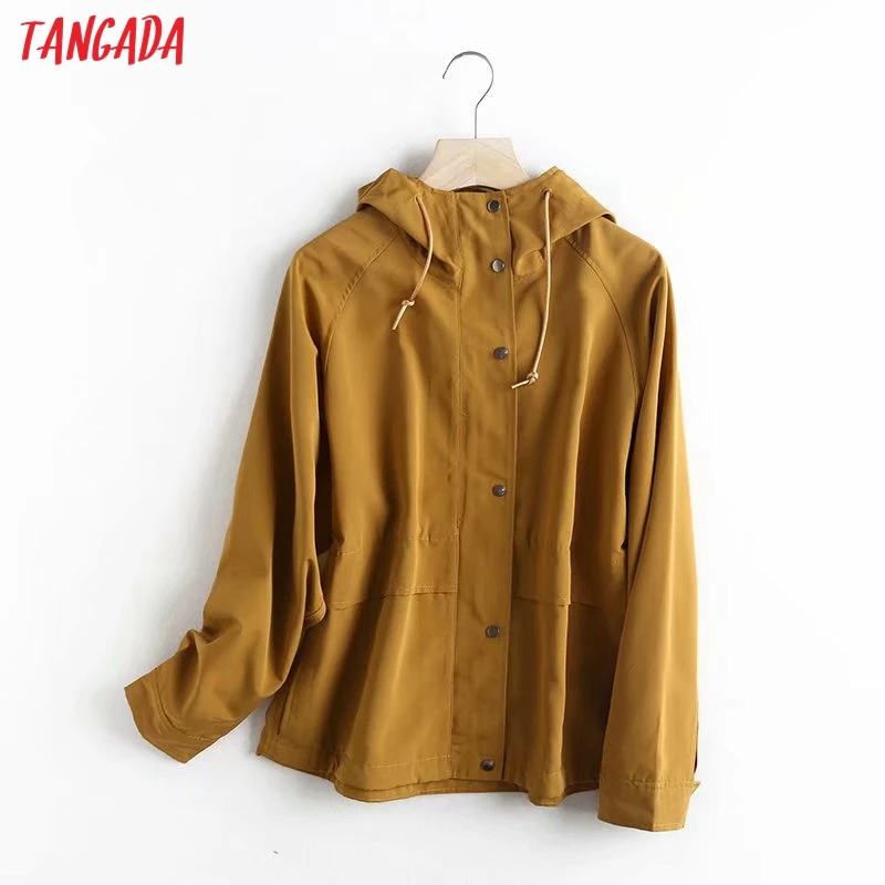 Tangada women oversized trench coat high quality 2020 autumn fashion elegant long sleeve ladies loose tops 6C18