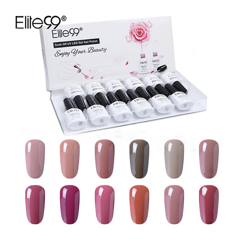 10ML-12PCS-C001 Elite99, 10 мл, винно-красный Гель-лак для ногтей, маникюрный Гель-лак для ногтей, Полупостоянный УФ-гель, гибридный лак, рождественский подарок - Цвет: 10ML-12PCS-C001