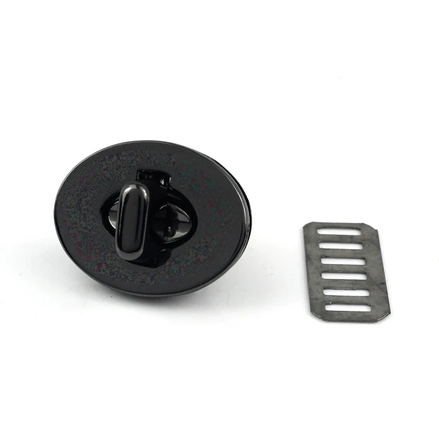 1x 3 Sizes Oval Shape Turn Lock Clasps Closure buckle Leather Craft Women Bag Purse Handbag Shoulder Closure DIY Accessories gun black