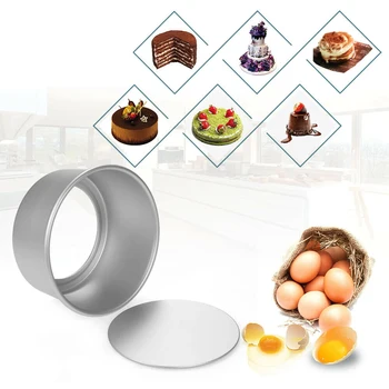 

5pcs/set Durable Cake Mould Aluminum Alloy Round Chiffon Cake Baking Pan Mold Set with Removable Bottom Cake Mold 2/4/5/6/8 inch