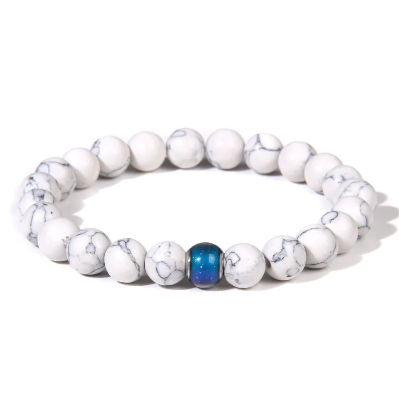 Changing Color Bracelet Fashion Natural Stone Beads Bracelets For Women Men Mood Emotion Feeling Temperature Jewelry Wholesale