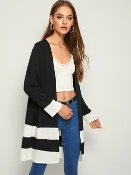 

Womens Blouse Autumn Ladies Open Front Top Cardigan Shirt Long Sleeve Jersey Pockets Plain Basic streetwear blusa feminina