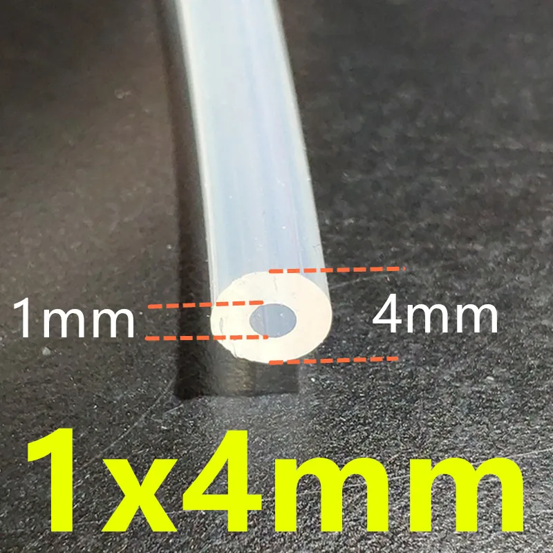 1 Meter Food Grade Transparent Silicone Tubing - 0.5mm to 12mm Diameter Range