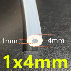 1 Meter Food Grade Transparent Silicone Tubing - 0.5mm to 12mm Diameter Range (1x4mm)