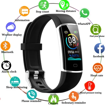 

Color Screen Fitness Bracelet Tracker Heart Rate Monitor Smart Wristband Activity Watch Blood Pressure IP67 Waterproof Band