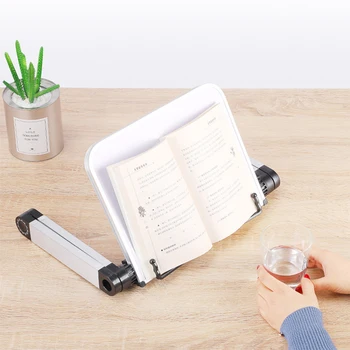 

360 Degree Aluminum Alloy Portable Bookend Stand Reading Book Stand Books Recipe Shelf Folding Holder Organizer