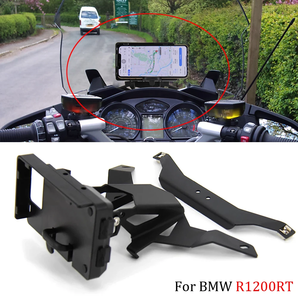 New Motorcycle For BMW R 1200 RT -2009 R1200RT 2010-2013 Navigation Bracket GPS Navigator USB Charging Phone Holder 2014-2019 for bmw r 1200 rt r1200rt below 2009 2008 2007 2006 new motorcycle navigation bracket gps navigator usb charging phone holder