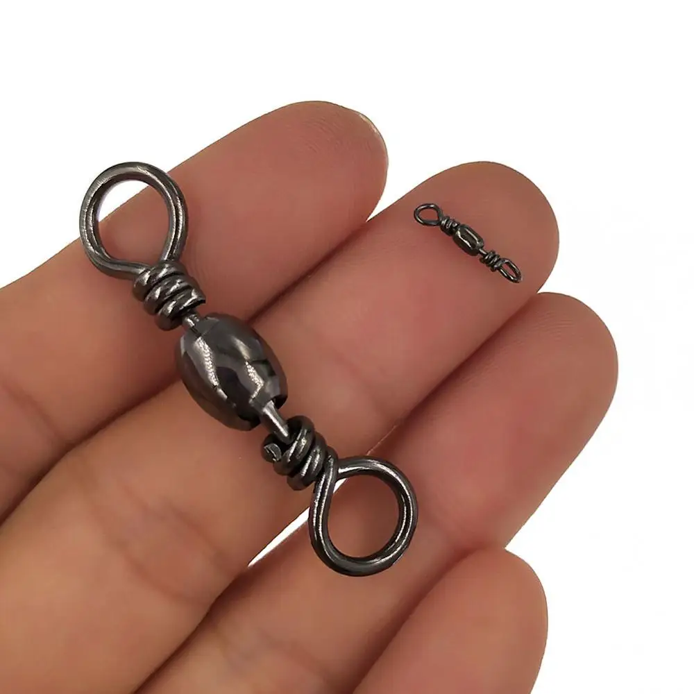 200/500/1000 PCS Fishing Barrel Swivel Stainless Freshwater Fishing Swivels  Saltwater Trout Carp Fly Ice Fishing Hook Connector