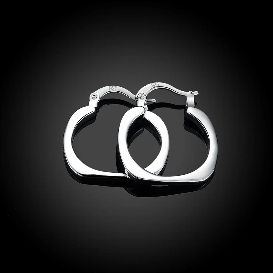 DOTEFFIL 925 Sterling Silver Smooth Circle 41mm Orecchini a cerchio per le donne Lady Gift Fashion Charm Gioielli da sposa di alta qualà  36
