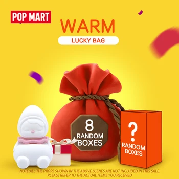 

POP MART Warm Lucky box Series with 8pcs Random Blind Box Doll Binary Action Figure Birthday Gift Kid Toy